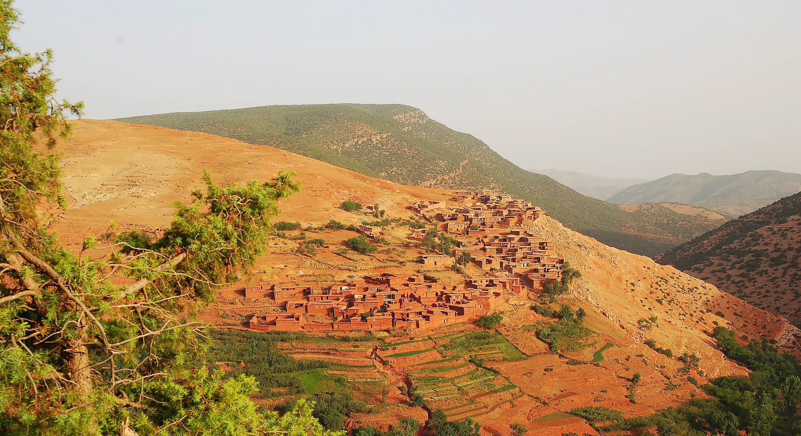 Flat-roofed houses of a village near Imlil in the High Atlas