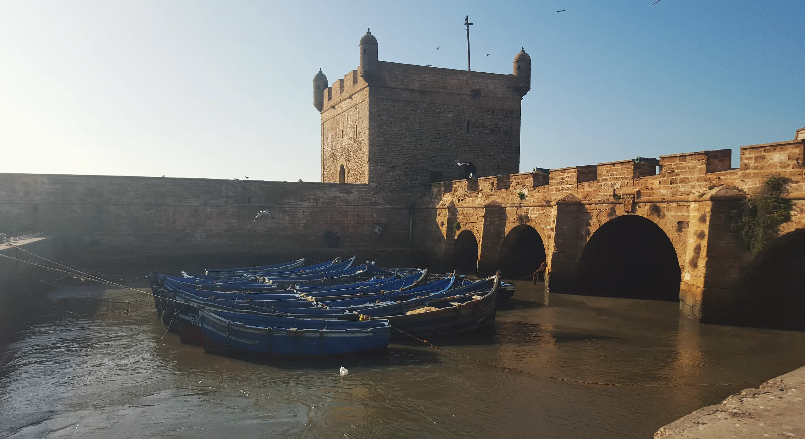 The Skala du Port ramparts of Essaouira above the Atlantic