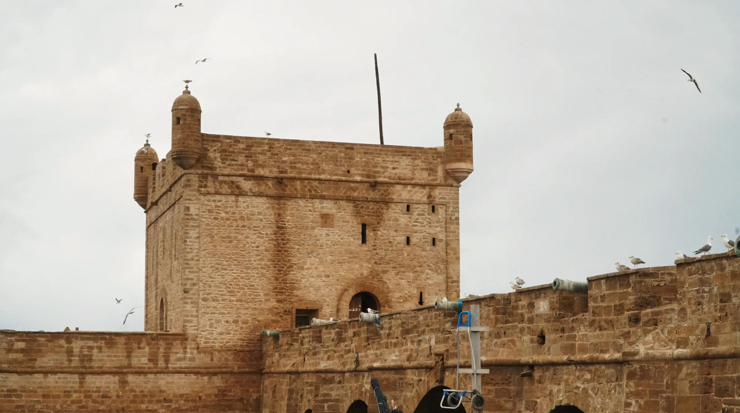 The Skala du Port sea bastion in Essaouira, with cannons on the ramparts