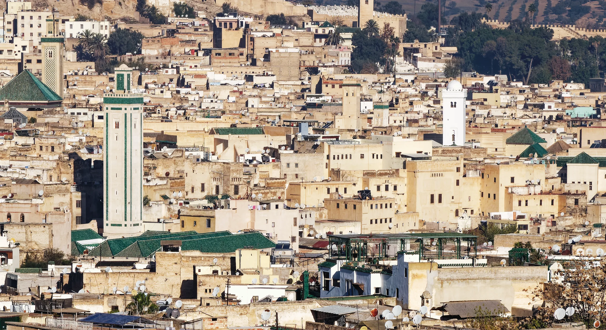 The rooftops and minarets of Fes el-Bali
