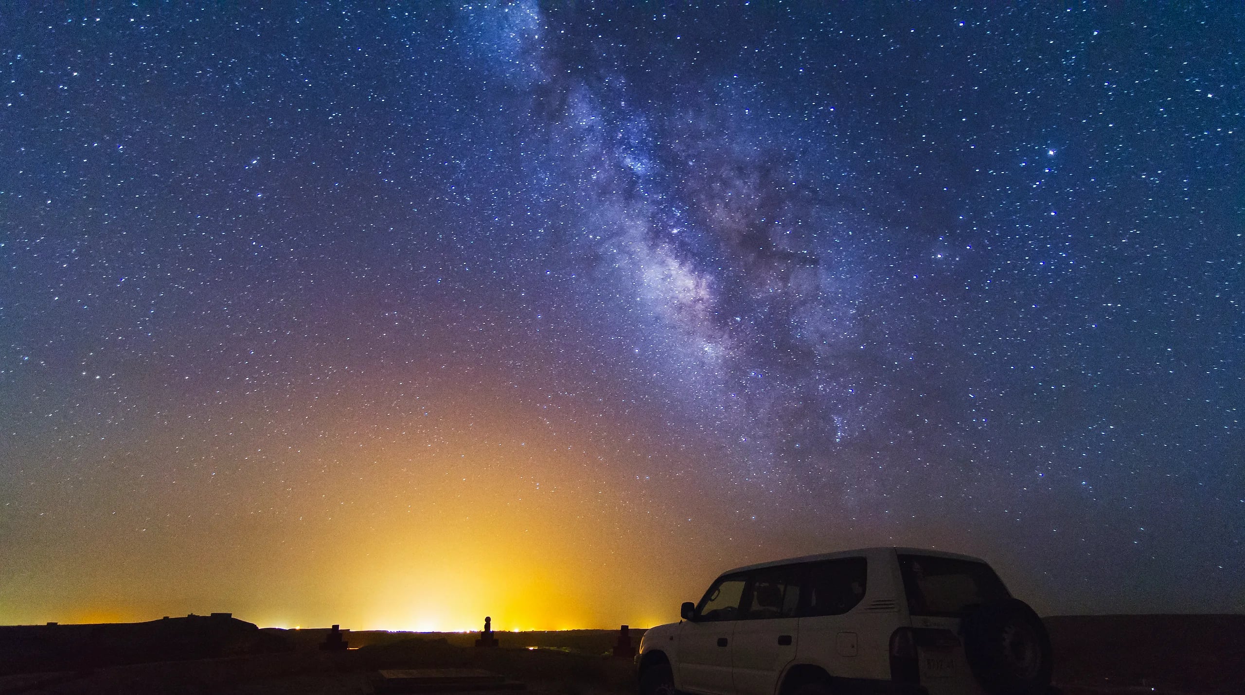 The Milky Way over the desert at night