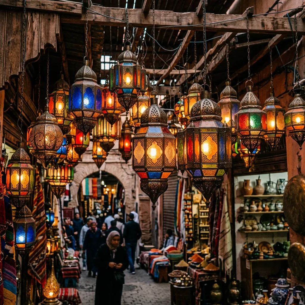 Ornate Moroccan brass lanterns