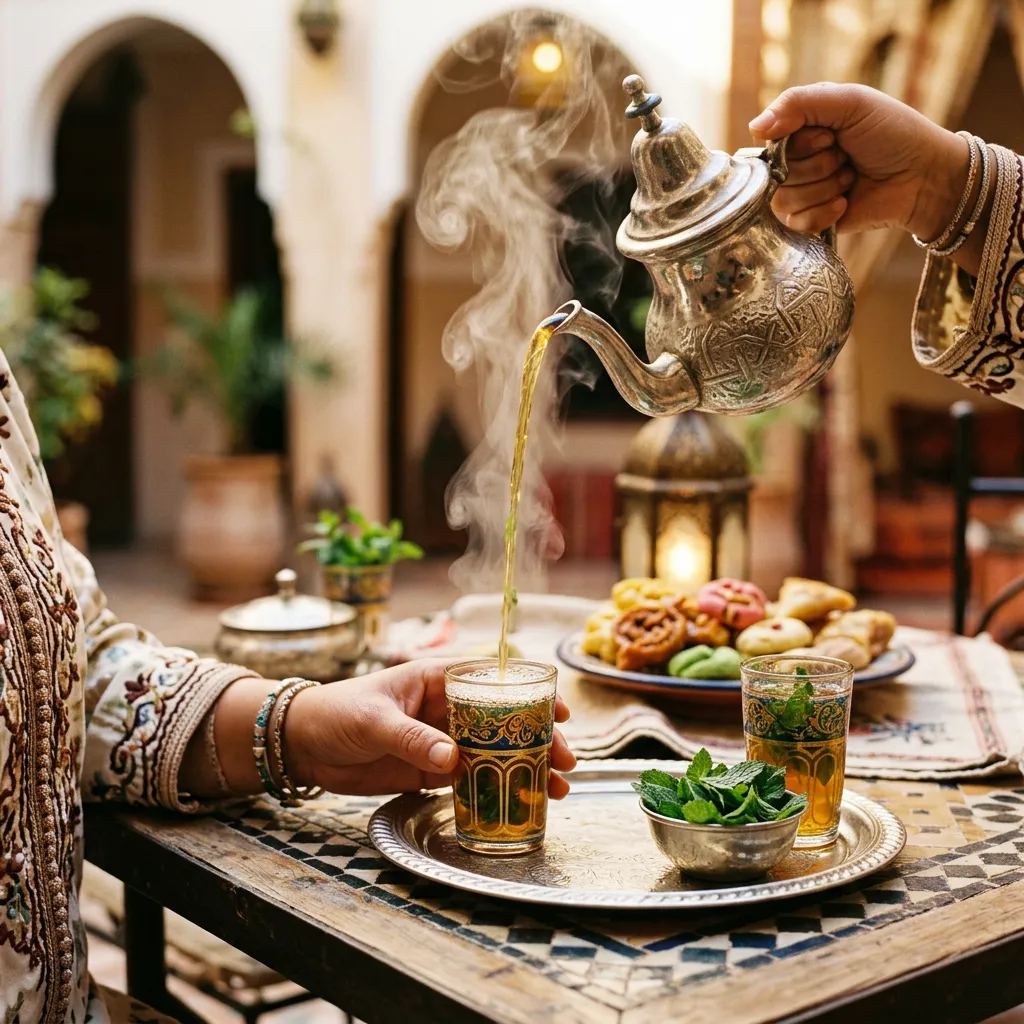 Moroccan drink: Moroccan Mint Tea (Atay)