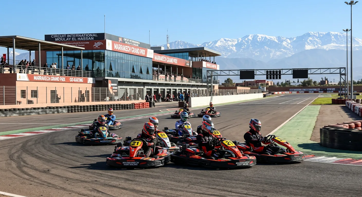 Go-karting on a professional circuit track in Marrakech