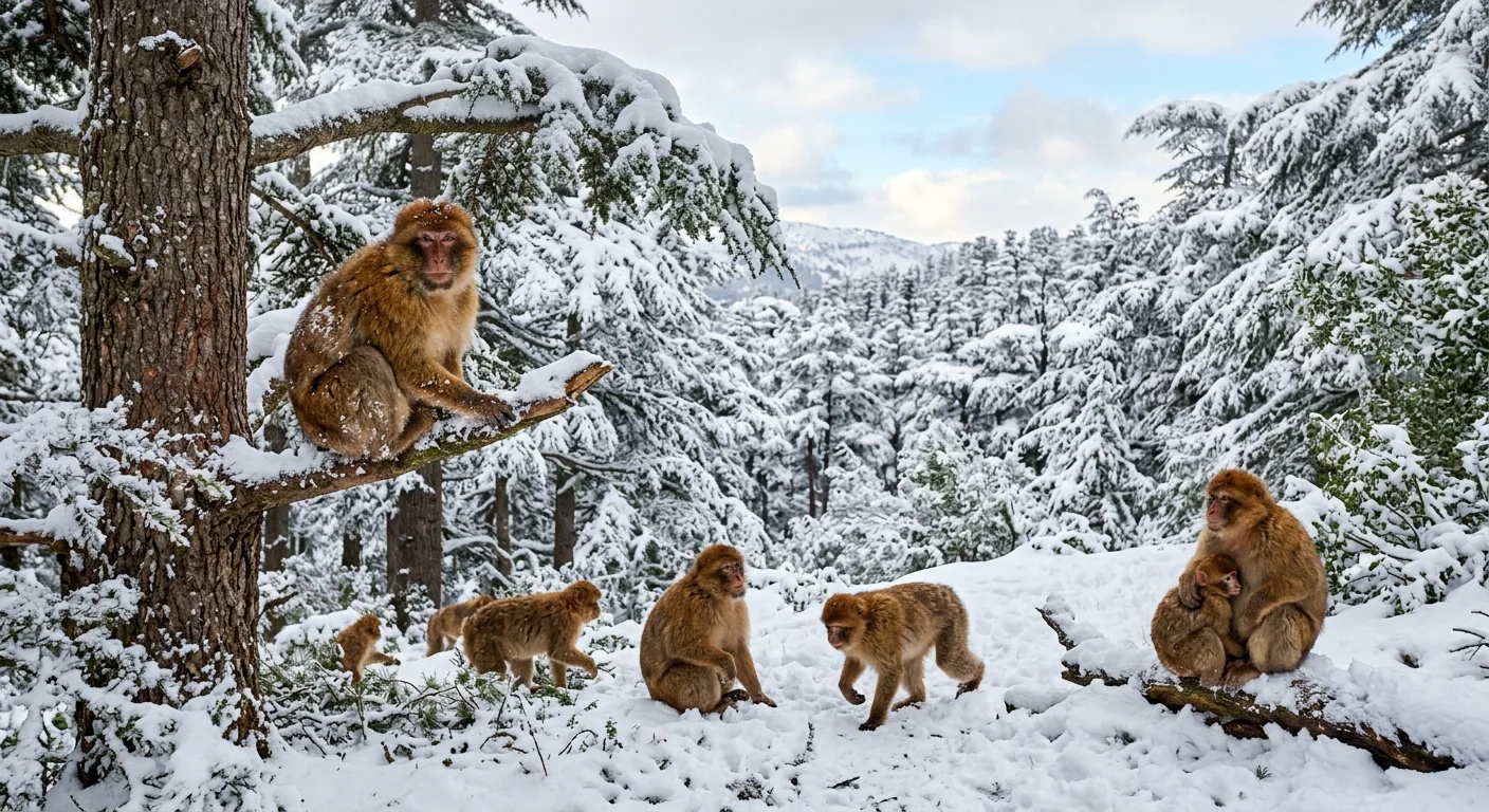 Cedar forest in the Middle Atlas near Ifrane on the route from Marrakech to Fes