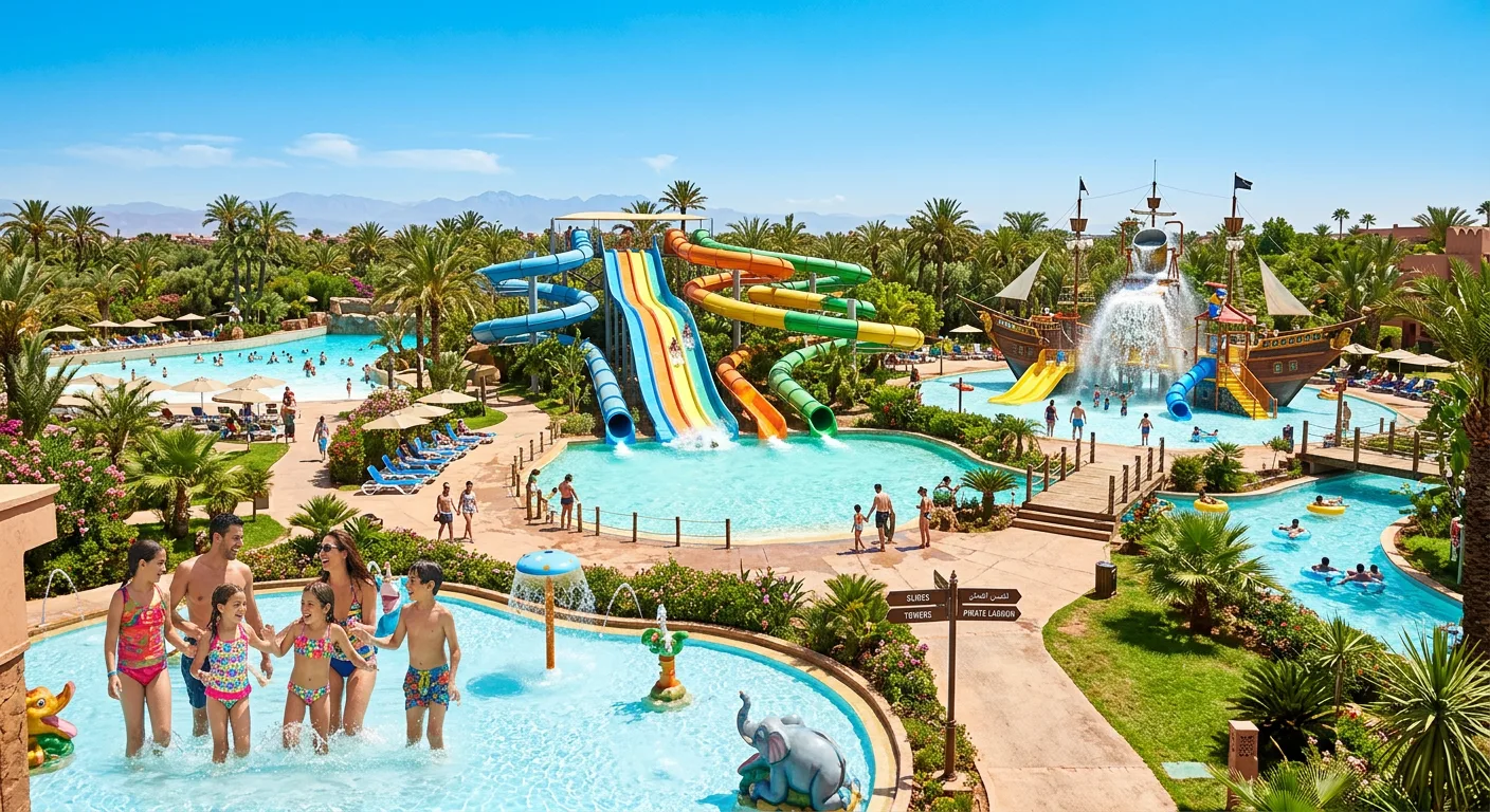 Exciting water park slides and pools in Morocco