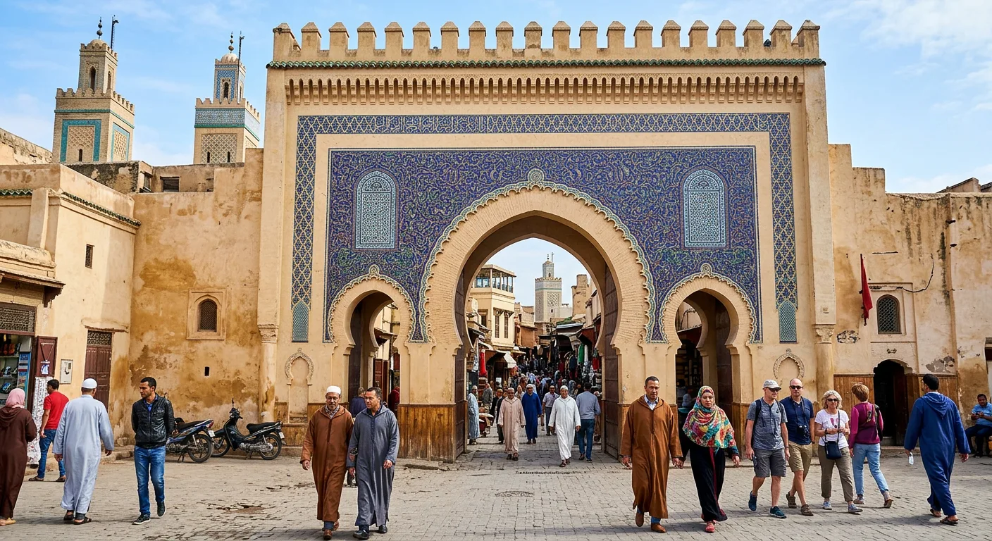 Bab Boujloud, the iconic Blue Gate entrance to the Fes el-Bali medina