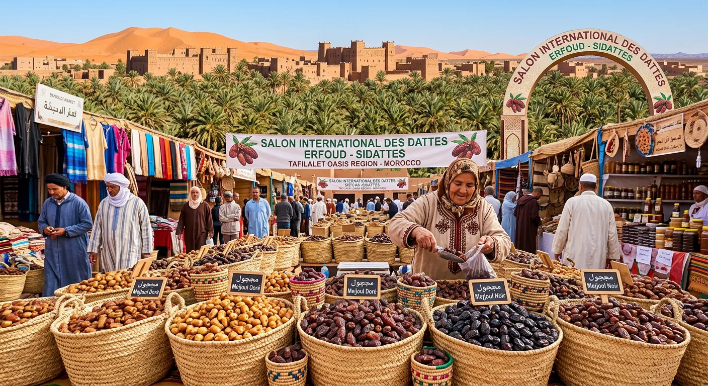 Date Harvest — Draa-Tafilalet in Morocco during autumn season