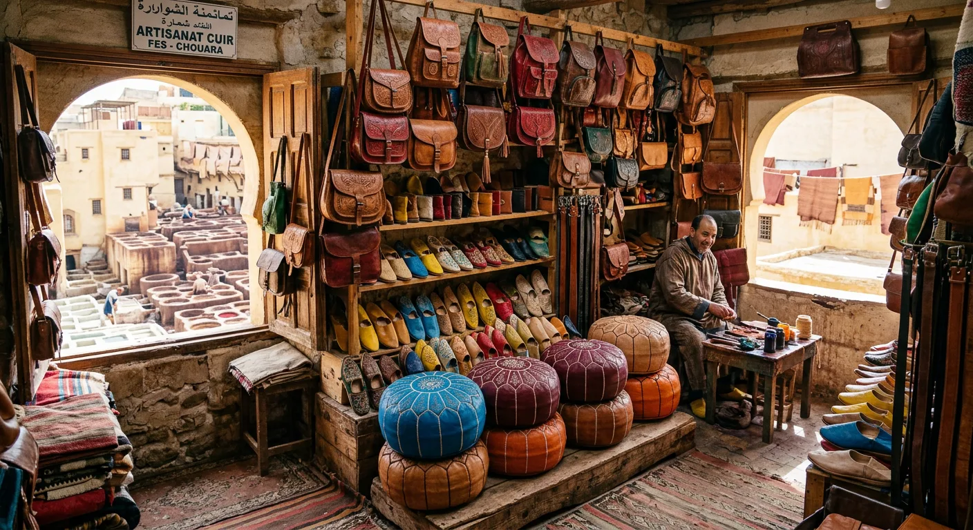 Moroccan leather goods and babouche slippers
